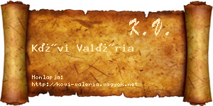 Kövi Valéria névjegykártya