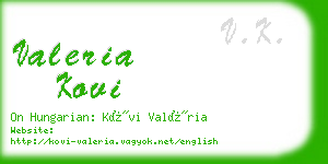 valeria kovi business card